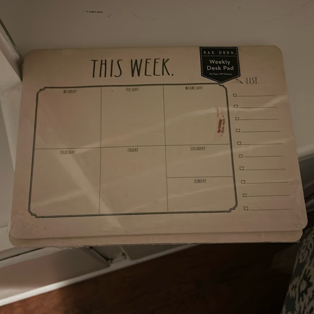 Rae Dunn weekly desk pad